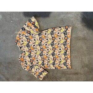 Zara crochet knit shirt multicolor size M knit lace top euc